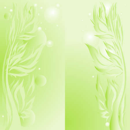 Abstract background with green leaves. Vector illustrationのイラスト素材