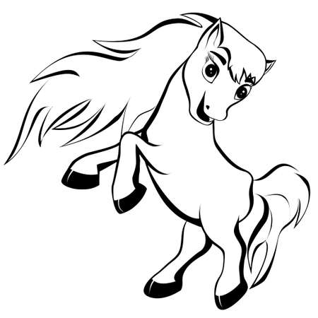 spring horse with flowers of a lilac in a maneのイラスト素材