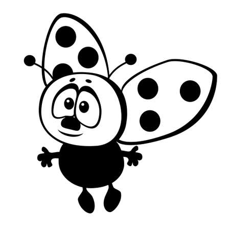 funny ladybug on a white backgroundのイラスト素材