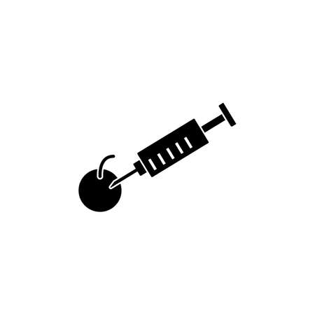 syringe, apple bio icon Vector iconのイラスト素材