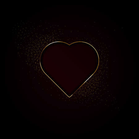 hearts made with golden sparkles background Vector illustrationのイラスト素材