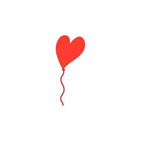 Red heart balloon on white. Vector iconのイラスト素材
