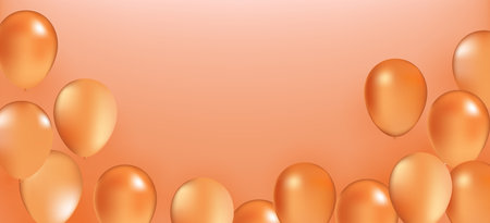 Vector Balloons party decoration yellow gold golden sunny happy birthday balloon greeting card design element blank.のイラスト素材