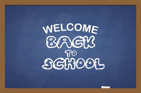 Back to School banner with texture from line art icons of education, science objects and office supplies on the blue background.のイラスト素材