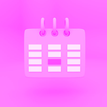 Orange Calendar icon 3d render isolated on white background.の写真素材