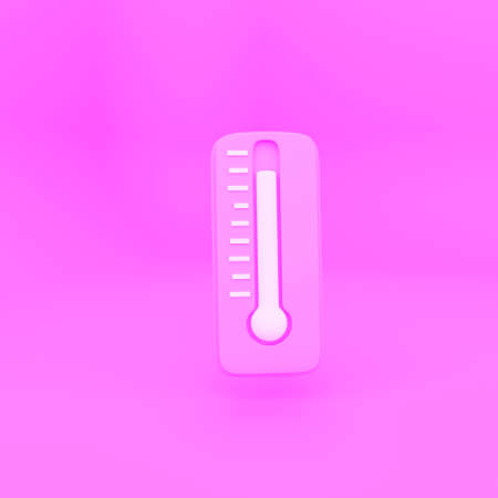Thermometer with red temperature rise on white background 3D renderingの写真素材