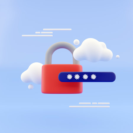 3d lock and password field. Password protected secure login concept. minimal creative concept in blue and black colors. 3d renderingの写真素材