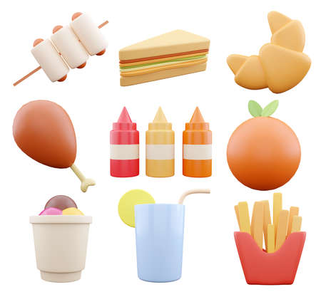 Blank search bar with food items. order food online concept. Minimal background. 3d rendering.