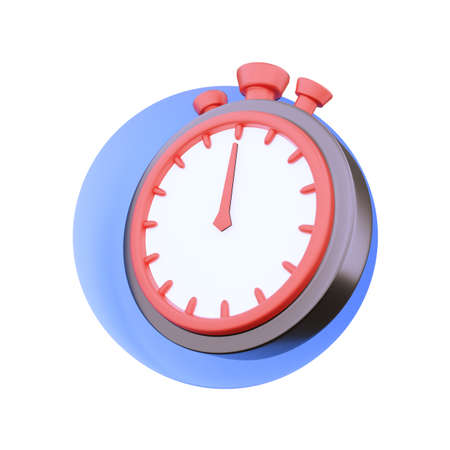 stopwatch, timer 3d render on white illustration. 3d renderの写真素材