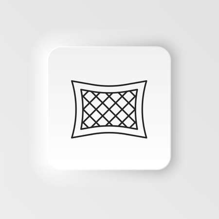 Bedding, cushion icon. Simple element illustration natural concept. Bedding, cushion icon. Neumorphic style vector icon on white backgroundのイラスト素材