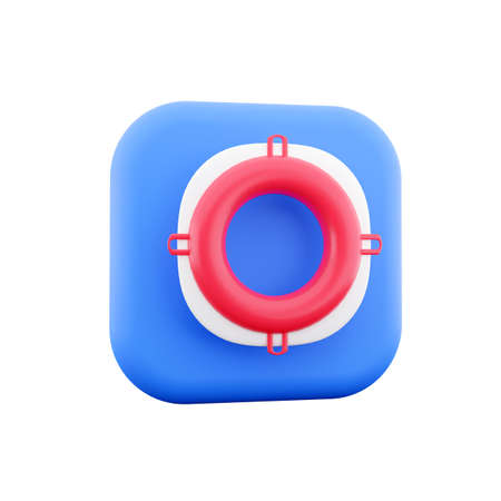3d render Help, safety, security concept. Lifebelt, life buoy isolated on white background. 3d...