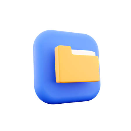 3d rener Yellow portfolio folder 3d icon. Information plastic file with documentation. Closed...