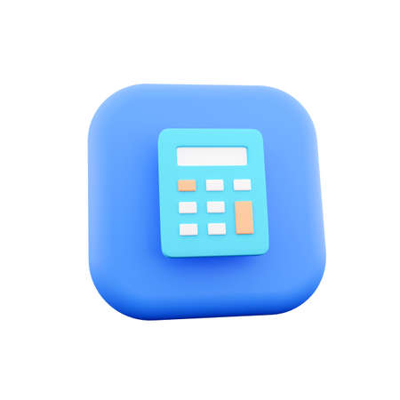 3d render Calculator icon on white background 3d render illustration.の写真素材