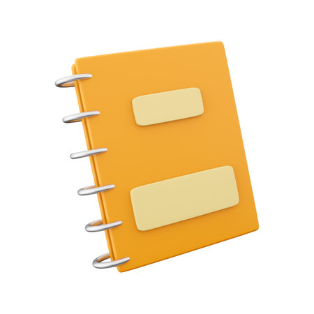 3d render copybook. 3d render notebook. 3d rendering planner on whitebackground.の写真素材
