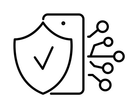 Connection, network, protection vector icon on transparent background. Outline Connection, network, protection vector iconのイラスト素材