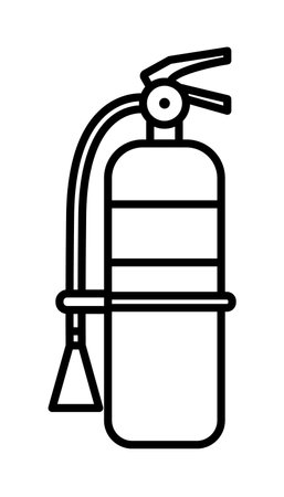 Extinguisher, fire vector icon on transparent background. Outline Extinguisher, fire vector iconのイラスト素材