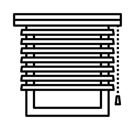 Blinds, curtains, string vector icon on transparent background. Outline Blinds, curtains, string vector iconのイラスト素材