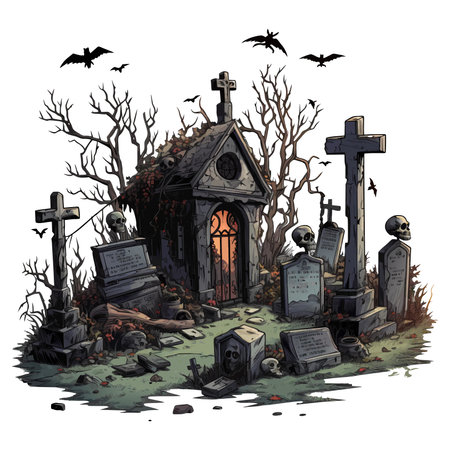 vector set of various tombstones. Stone marble tombstones. Memory of the dead vector illustration on white backgroundのイラスト素材