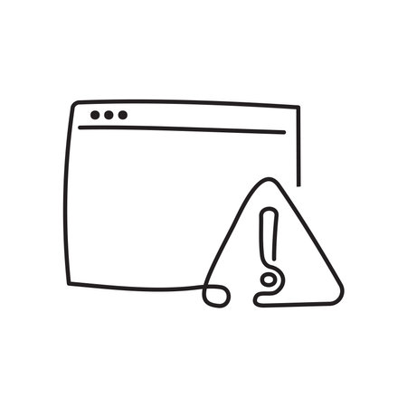 Web page one line icon, attention one line icon. Simple one line vector iconのイラスト素材