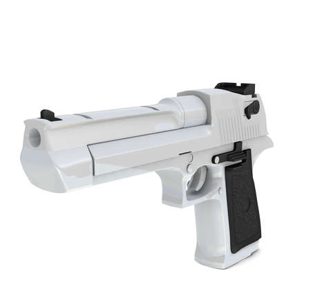 Desert Eagle pistol in white backgroundの写真素材