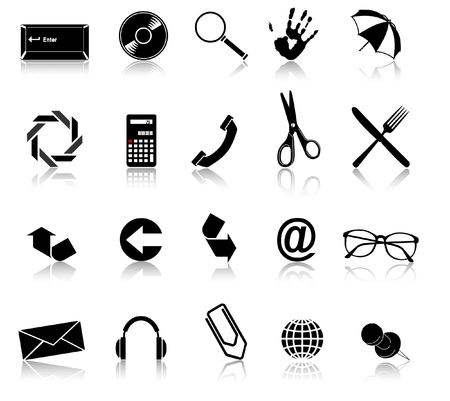 Collection of vectorial icons aqua style ready to be used.のイラスト素材