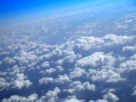 Earth from the space, view from the top of the clouds.