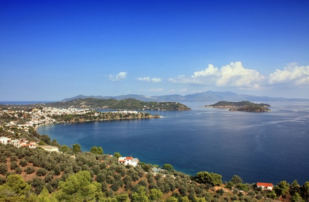 Beautiful bay in Skiathos, Greece.の写真素材