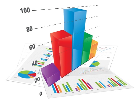 3D Bar Chart, vector file のイラスト素材