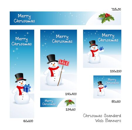 This image represents a Christmas banner set  Christmas Bannersのイラスト素材