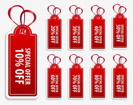 This image is a  file representing a collection of price tag labels.のイラスト素材