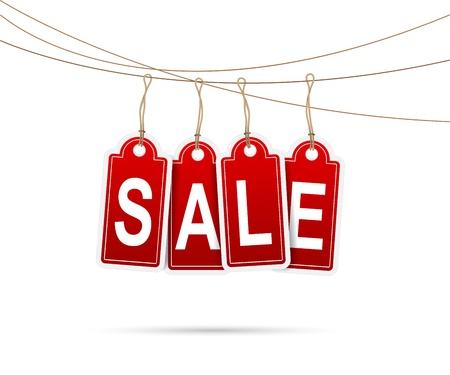 This image is a  file representing a collection of sale price tags.のイラスト素材