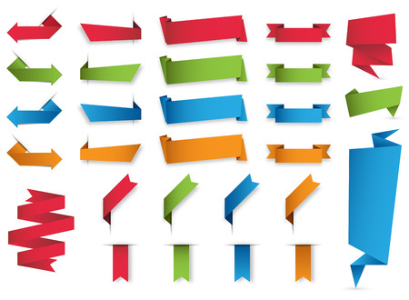 collection of colorful banners.のイラスト素材