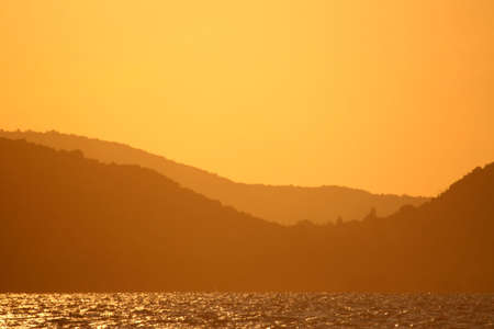 Orange sunsetの写真素材