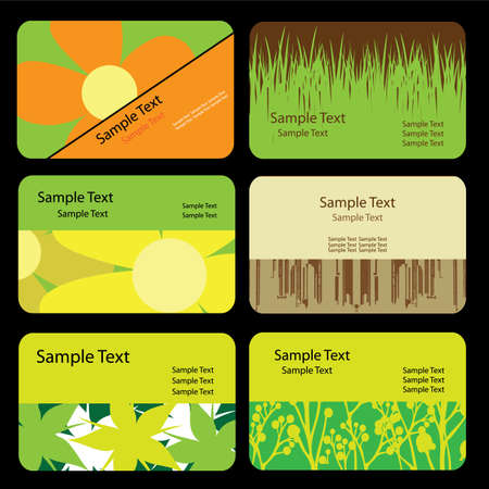 6 Retro Business Cardsのイラスト素材