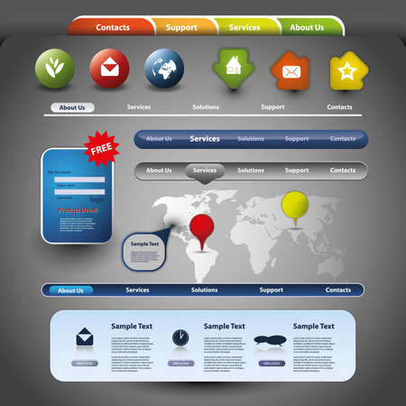 Collection Of Website Elementsのイラスト素材