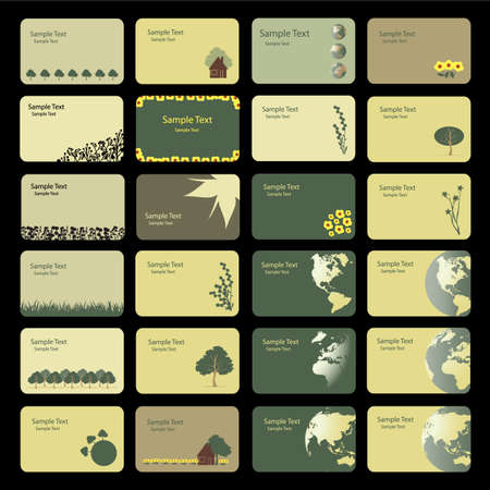 Business Card Backgrounds: Earth, Nature, Flowers のイラスト素材