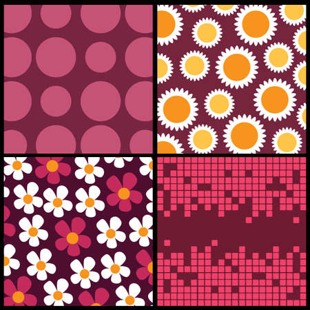 A set of 4 patterns for Valentines dayのイラスト素材