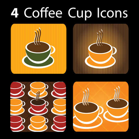 4 Coffee Cup Iconsのイラスト素材