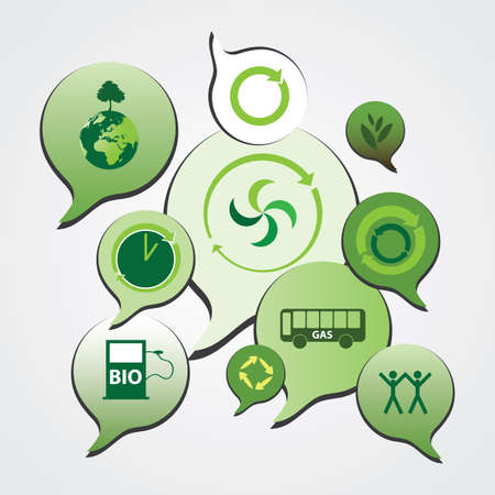 Collection of Ecological Speech And Thought Bubbles Background のイラスト素材