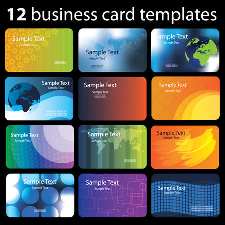 Set of colorful business cardsのイラスト素材