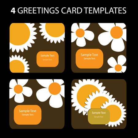 4 Greeting Cardsのイラスト素材