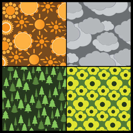 4 Colorful Abstract Backgroundsのイラスト素材