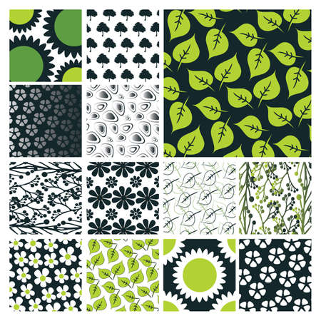 Colorful Abstract Backgrounds: Flowers and Leavesのイラスト素材