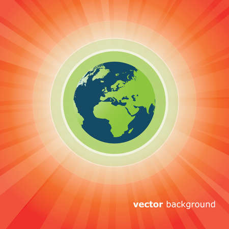 Sun Rays and Earth Vectorのイラスト素材