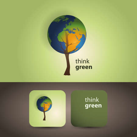 Think green - eco cardのイラスト素材