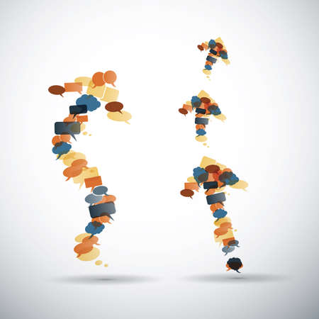 Arrows made from speech bubbles with retro colorsのイラスト素材