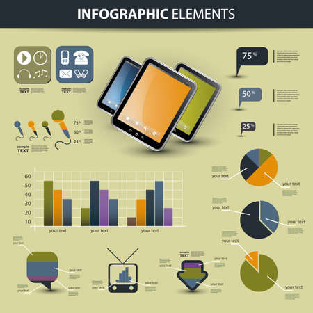 Vector set of infographic elements のイラスト素材