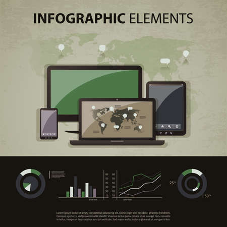 Vector set of infographic elementsのイラスト素材