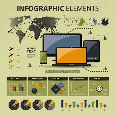Vector set of infographic elementsのイラスト素材