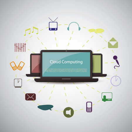 Cloud computing conceptのイラスト素材